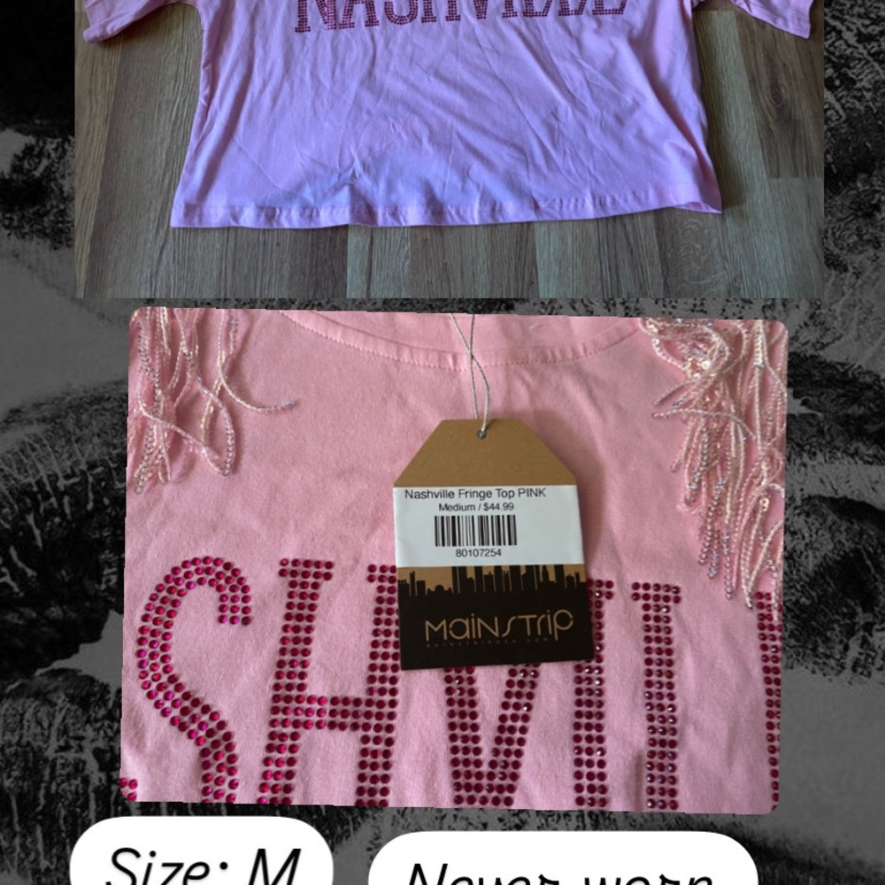 Main Strip Pink Short Sleeve Tee Casual